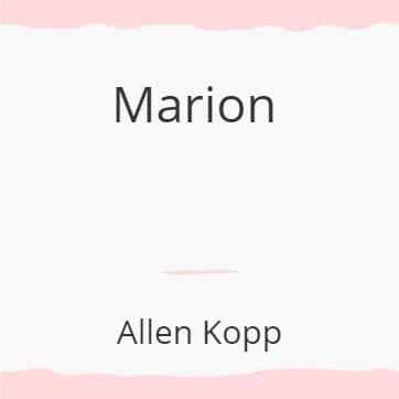 Cover for Marion