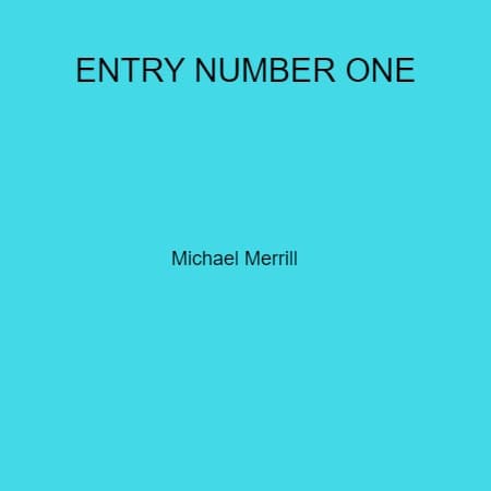 Cover for ENTRY NUMBER ONE