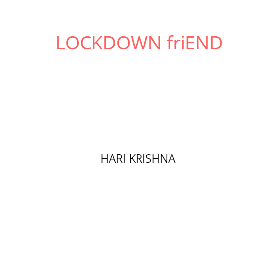 Cover for LOCKDOWN FRIEND