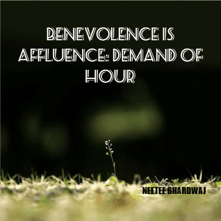 Cover for BENEVOLENCE IS AFFLUENCE: DEMAND OF HOUR