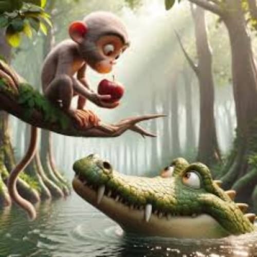 Cover for The Crocodile and the Clever Monkey