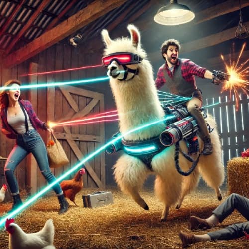 Cover for Love, Lasers, and Llamas