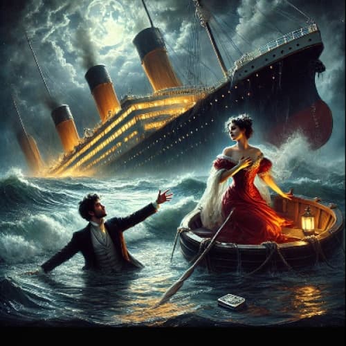 Title: Beneath the Crimson Waves
