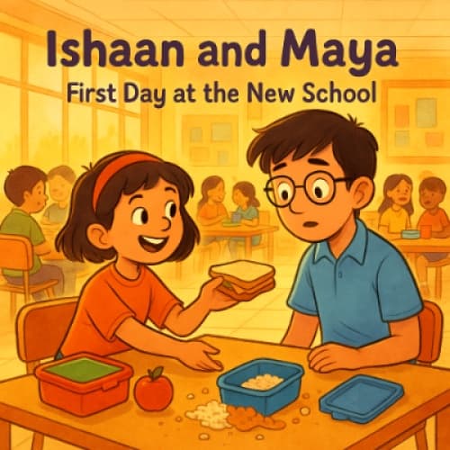 Cover for Ishaan and Maya: First day at the new school
