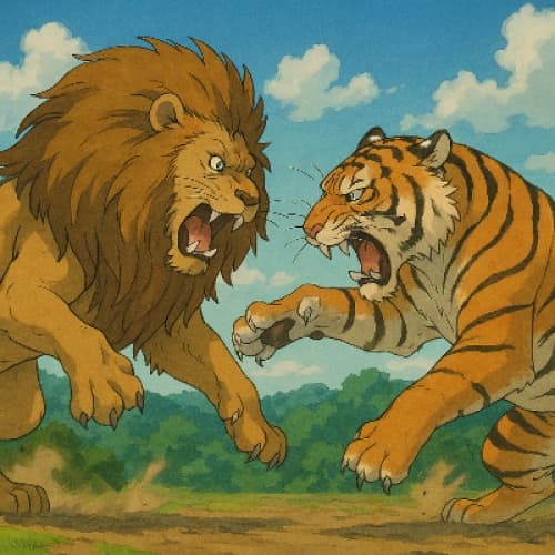 Cover for THE LION AND THE TIGER