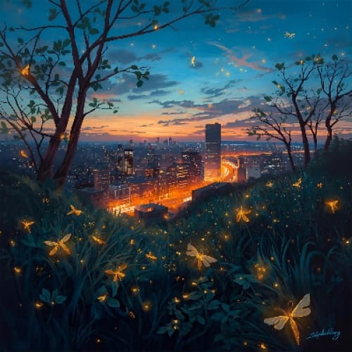 Cover for Fireflies and City Lights: