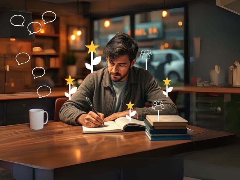 A writer working on a story, illustrating the Short Story Lovers creative community