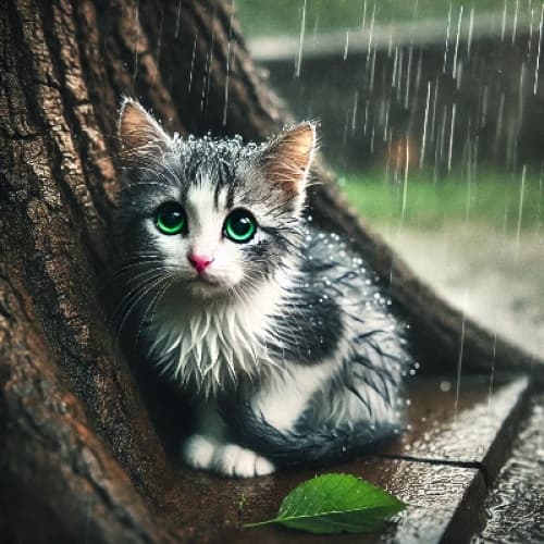 Jerry the Cat and Her Three Little Kittens