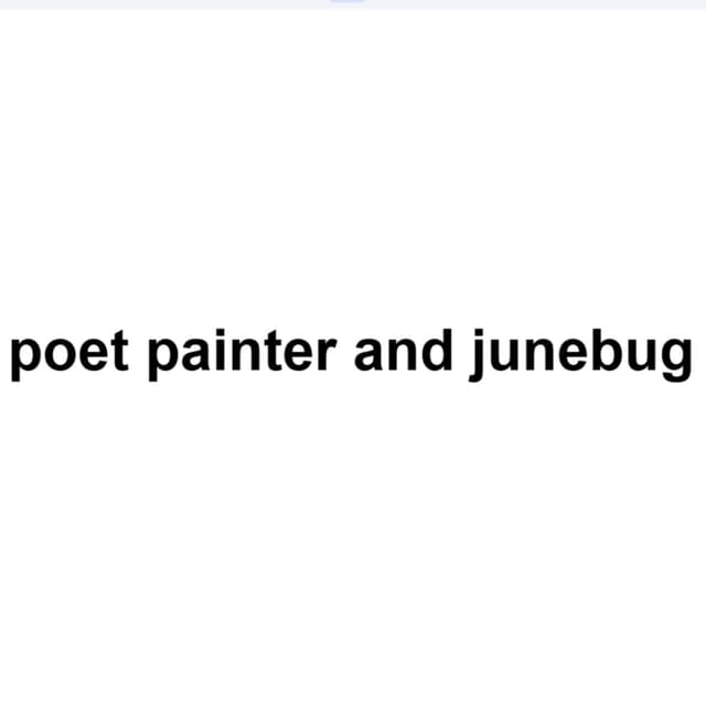 Cover of poet painter and junebug