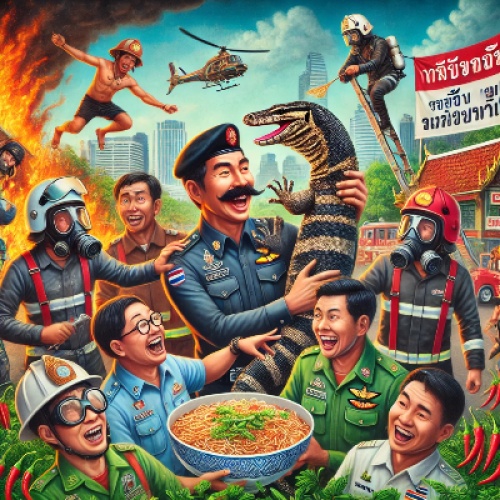 Fiery Antics A Thai Firefighters Hilarious Hustle