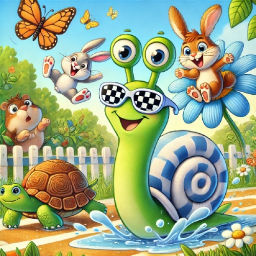 Children's story about the The Silly Snail’s Race