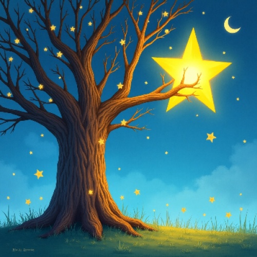 El pequeño árbol y la estrella brillante 