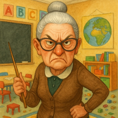 The mean old kindergarten teacher