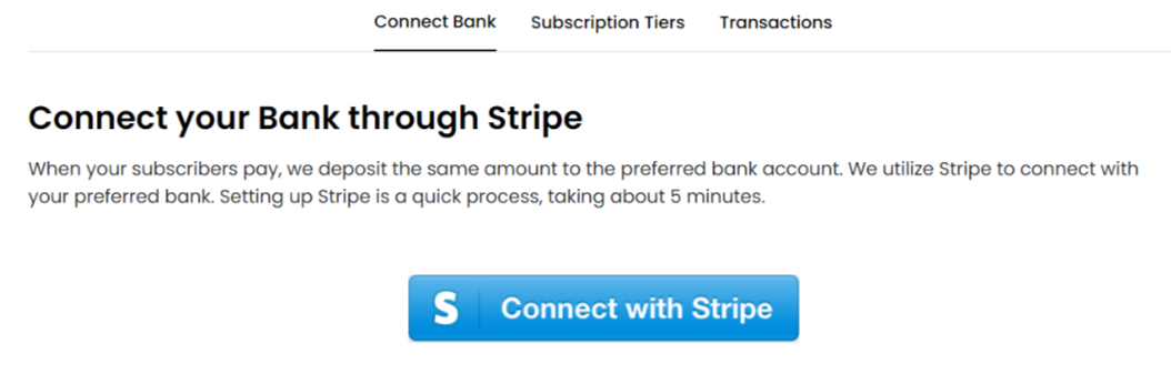 Connecting with Stripe