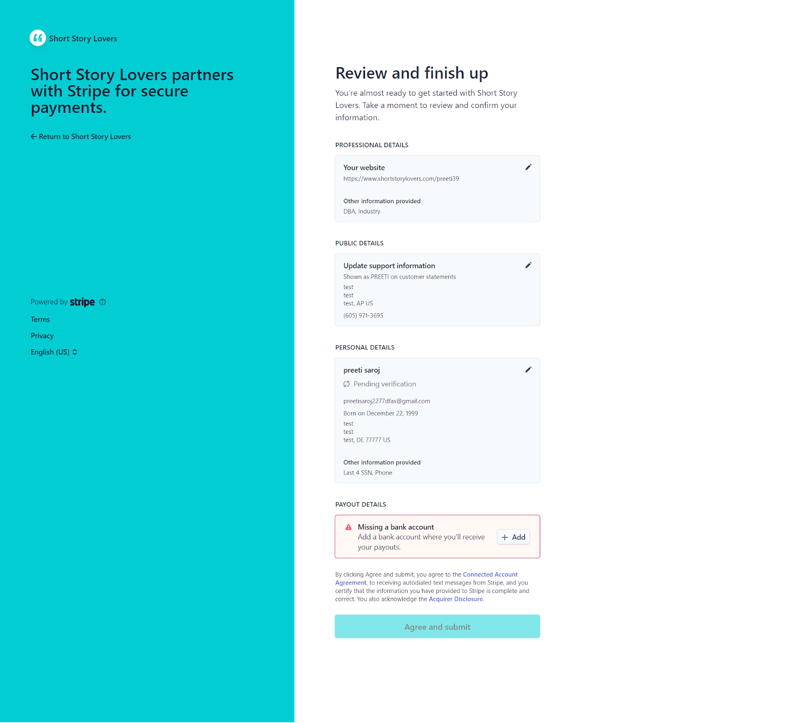 Step 9: Connecting with Stripe