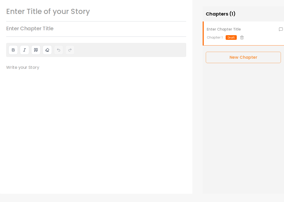 Multi-Chapter Story editor with chapter panel
