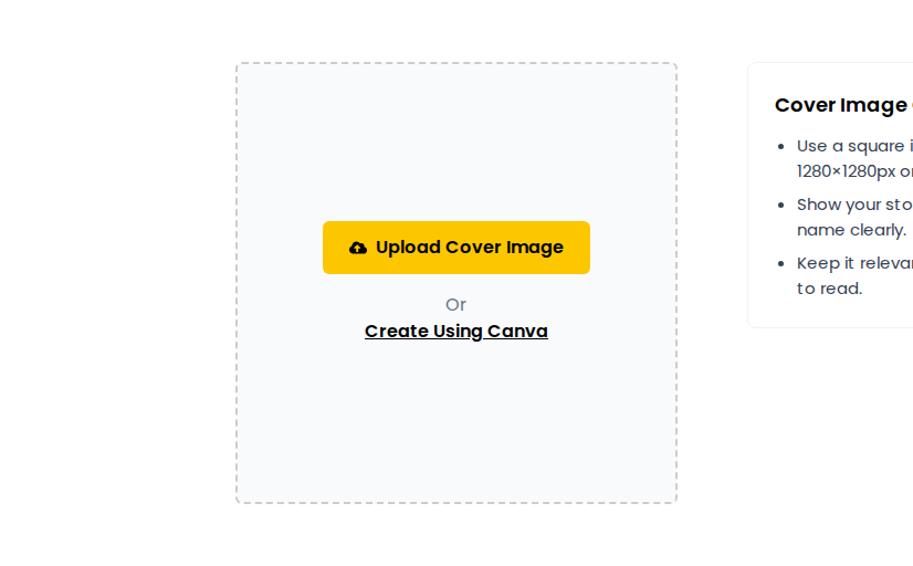 Add a Story Cover Image on Short Story Lovers