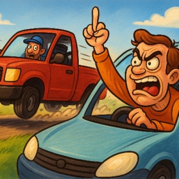 Bad manners of a truck driver